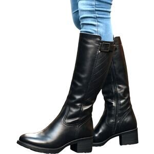 St. John's Bay 9W Black Women's Over Knee Length Riding Boot 9 W Wide
